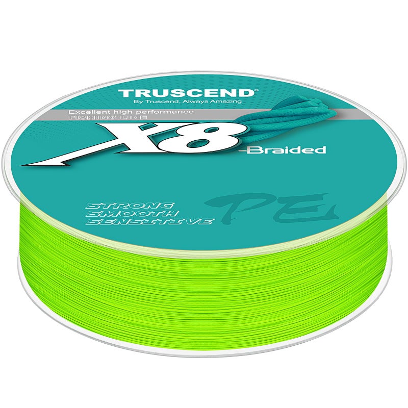 TRUSCEND خط صيد مجدول من TRUSCEND X8، خط صيد مجدول دوار مطور، خط مضفر ناعم ورقيق للغاية، سلك صيد فائق القوة ومقاوم للتآكل، غير قابل للتمدد وذاكرة منخفضة 70lb-547yds - Image 1